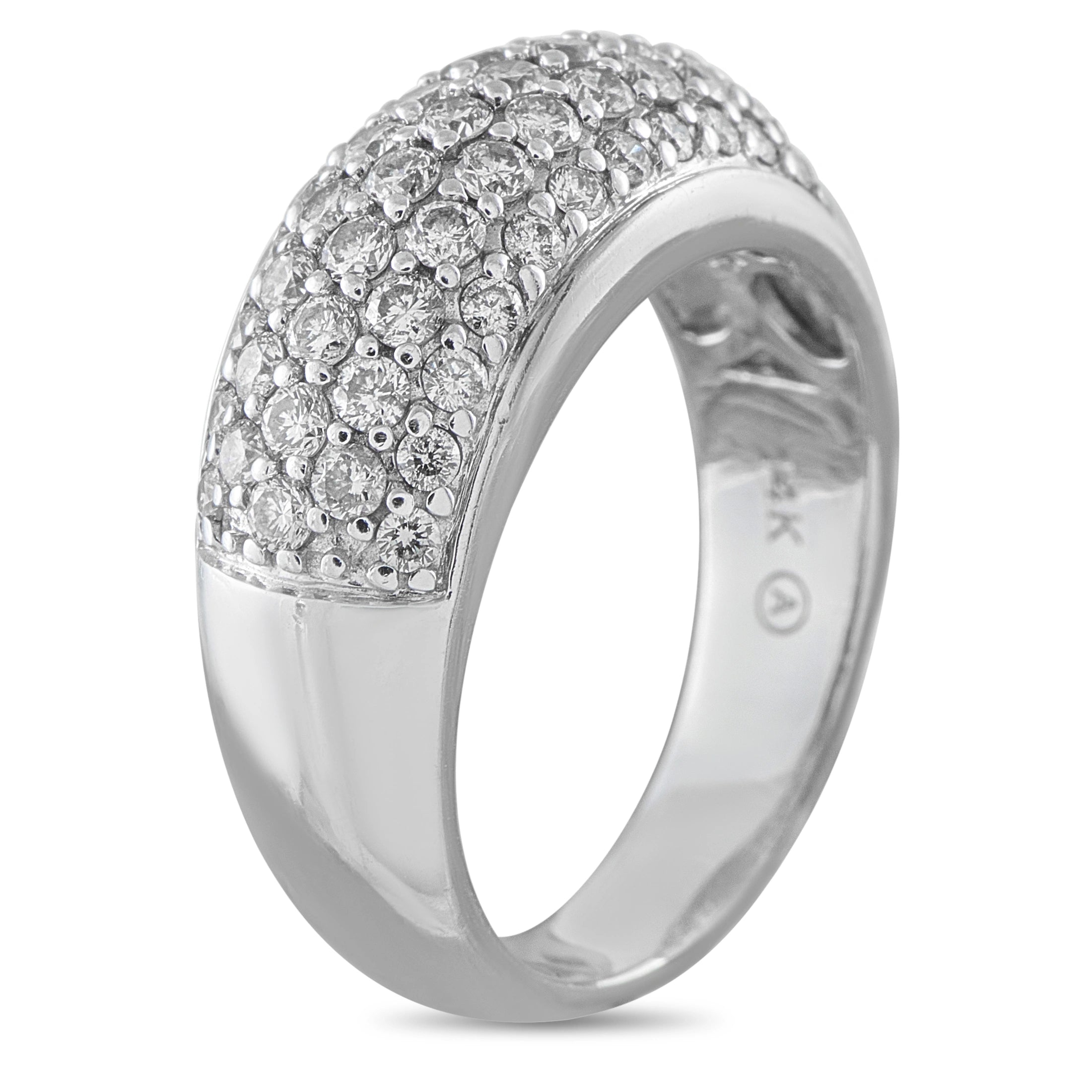 14K White Gold 1.0ct Diamond Pavé Ring