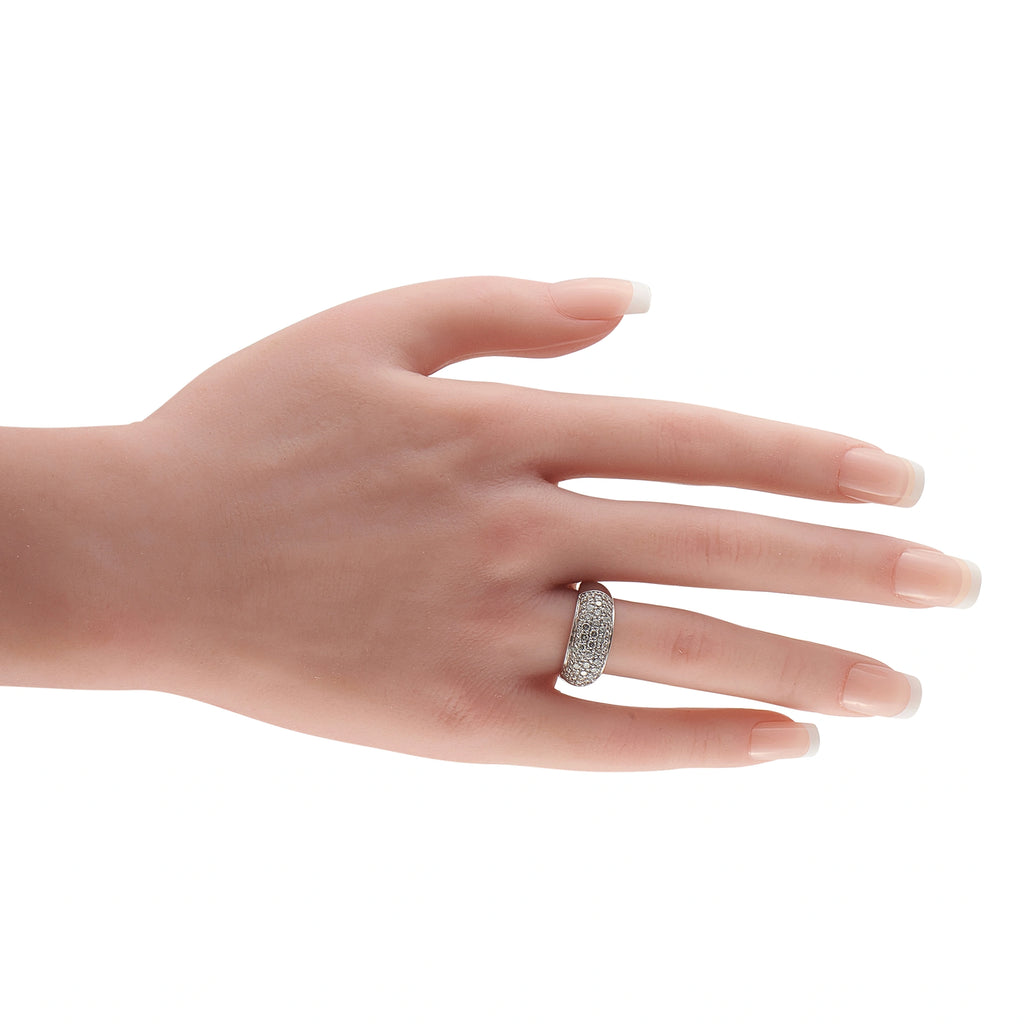 14K White Gold 1.0ct Diamond Pavé Ring