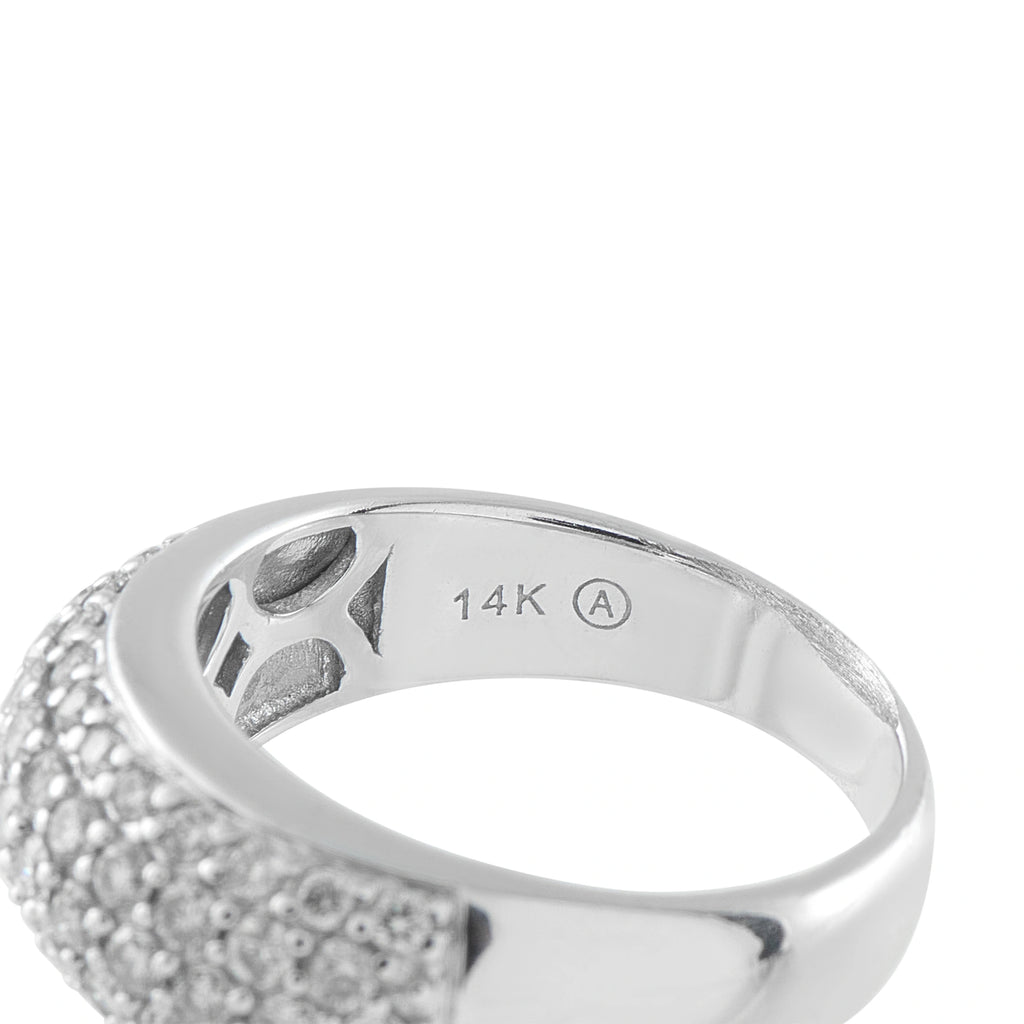 14K White Gold 1.0ct Diamond Pavé Ring