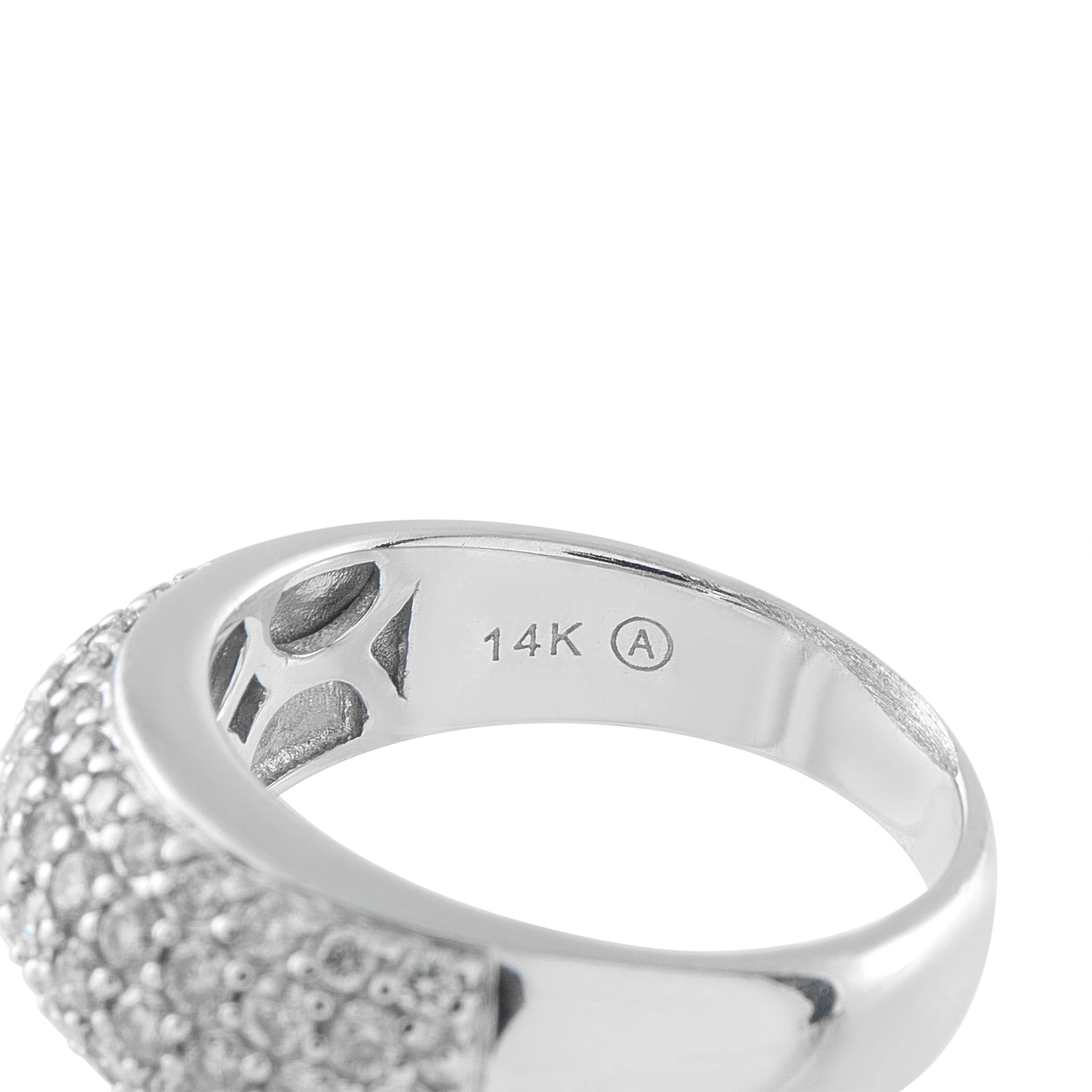 14K White Gold 1.0ct Diamond Pavé Ring