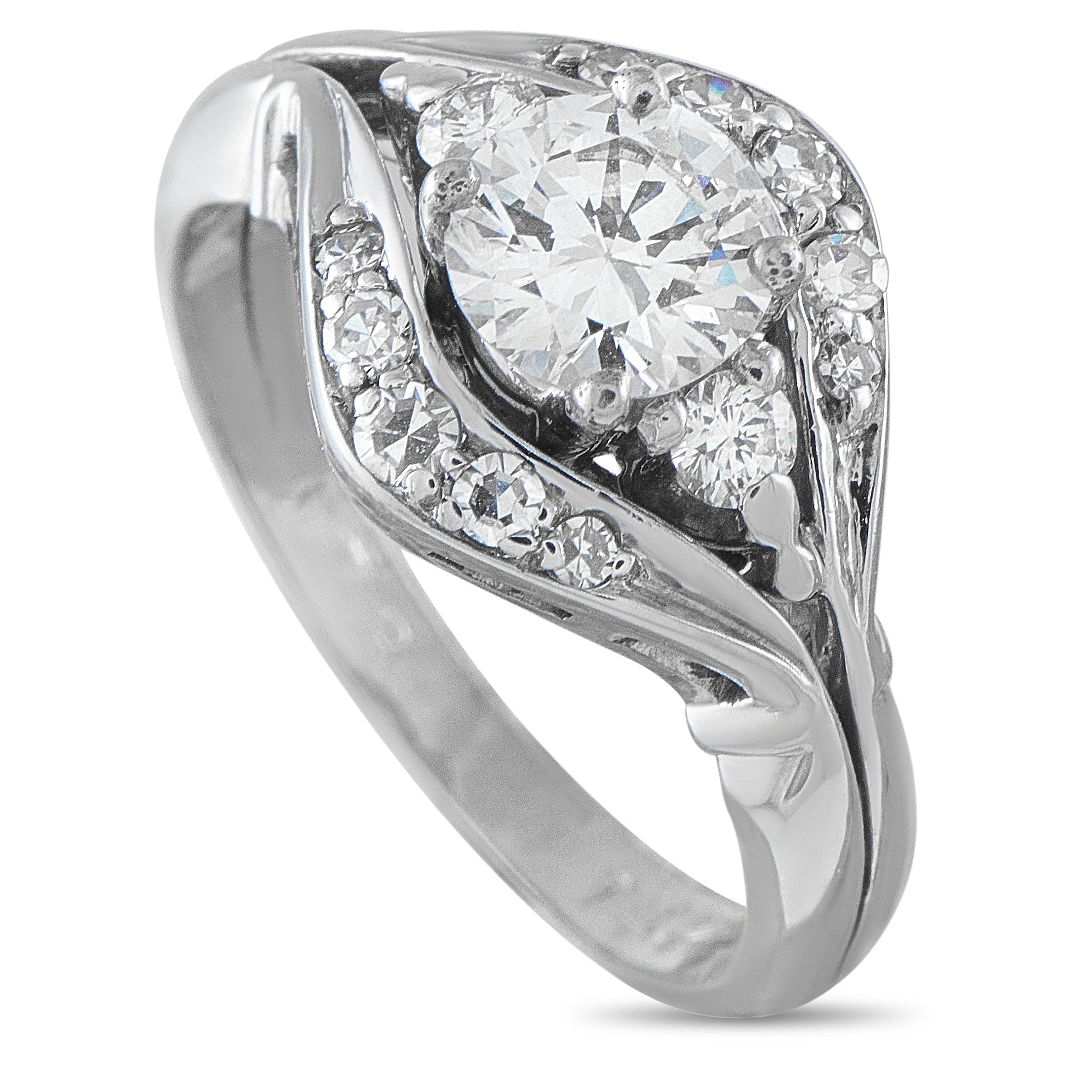 14K White Gold 0.95ct Diamond Ring