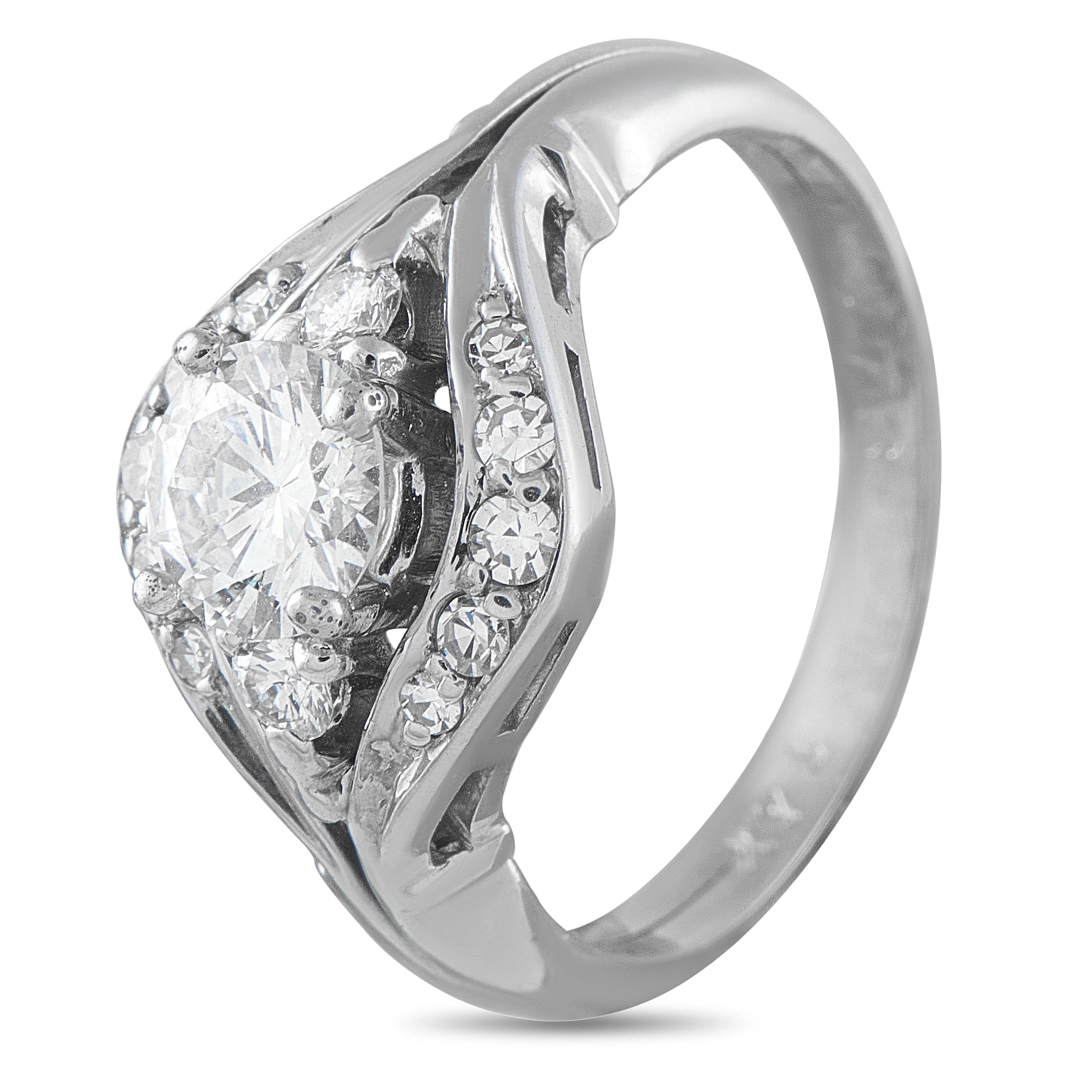 14K White Gold 0.95ct Diamond Ring