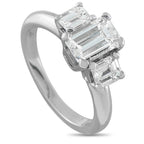 14K White Gold 1.63ct Diamond Three-Stone Ring