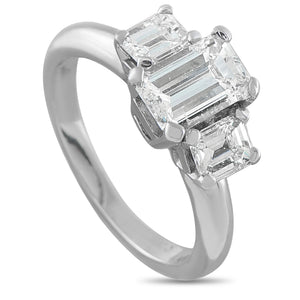 14K White Gold 1.63ct Diamond Three-Stone Ring