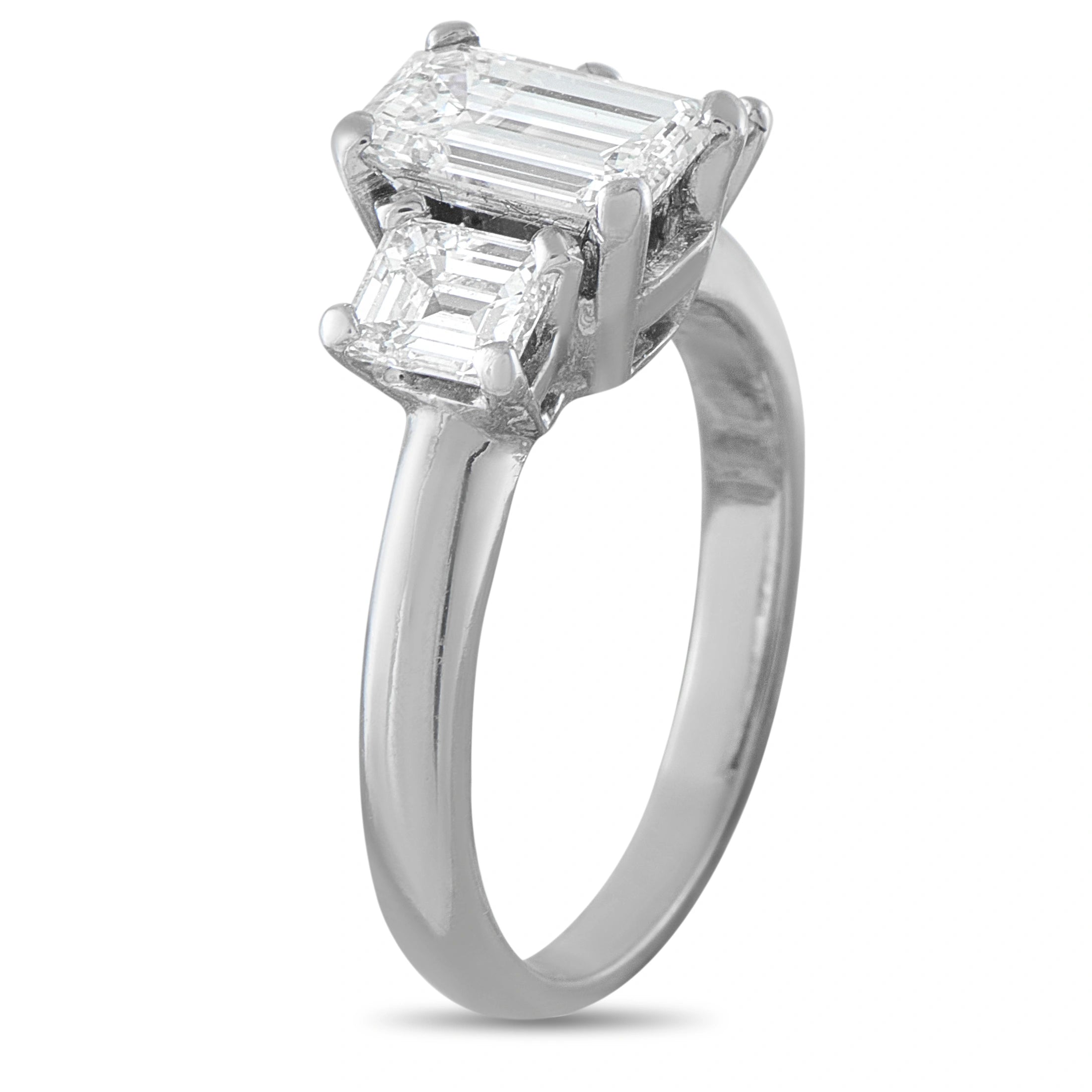 14K White Gold 1.63ct Diamond Three-Stone Ring