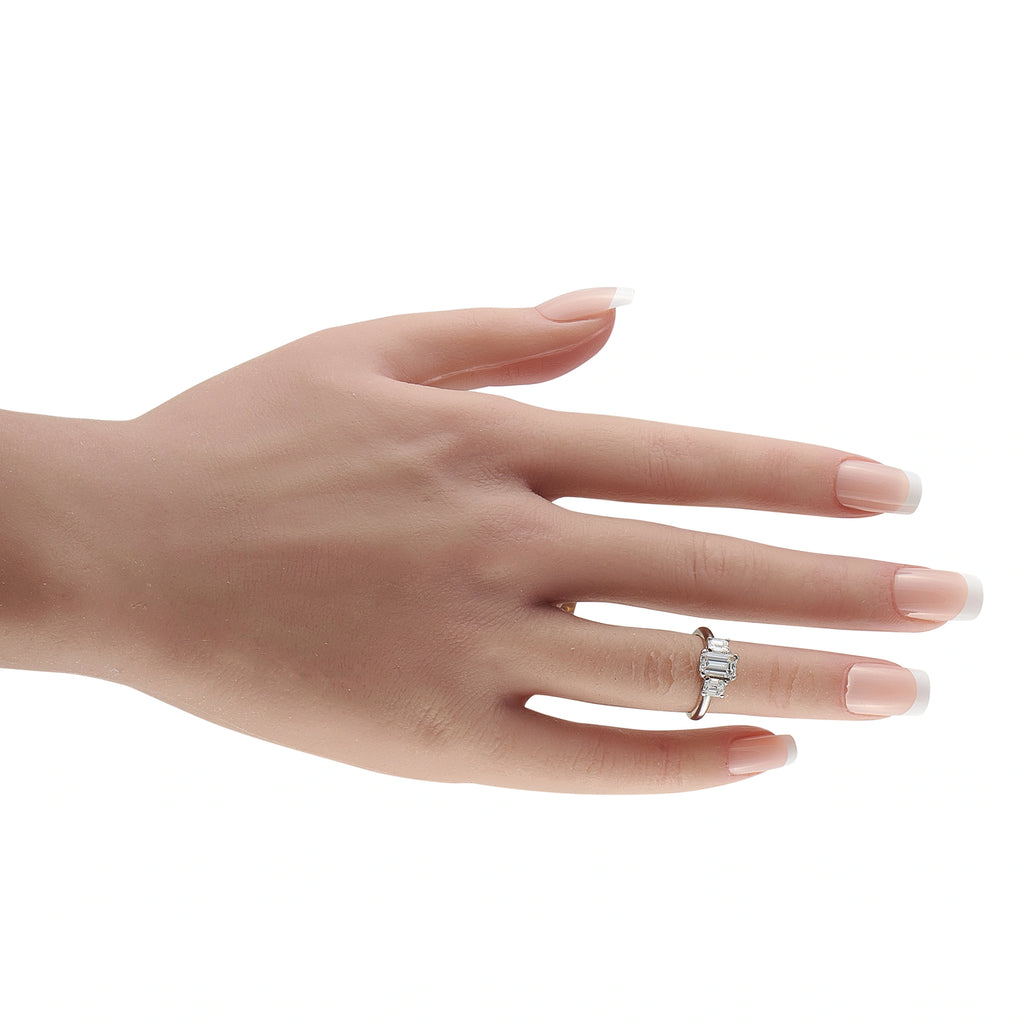 14K White Gold 1.63ct Diamond Three-Stone Ring