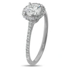 14K White Gold 1.0ct Diamond Round Halo Ring