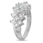 14K White Gold 2.40ct Diamond Princess-Cut Cluster Ring