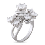 14k white gold diamond cluster ring, small round stones in clustered setting