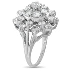 14K White Gold 2.90ct Diamond Cluster Ring