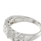 White gold diamond ring with inner hallmark stamp visible on the band