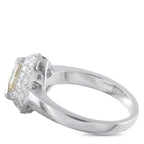 14K white gold diamond ring, heart-shaped setting with visible prongs