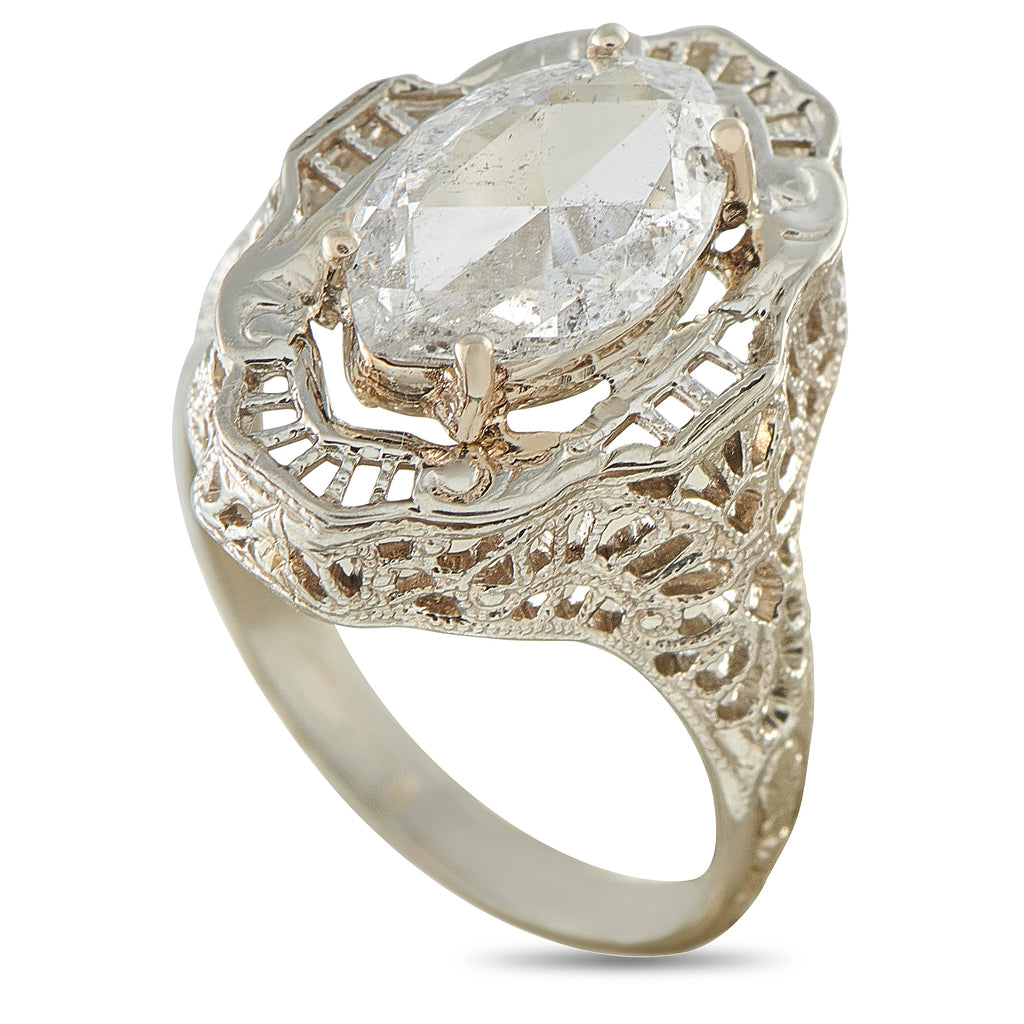 14K White Gold 0.83ct Diamond Ring