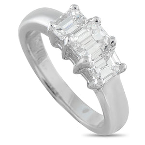 14K White Gold 1.64ct Diamond Three-Stone Ring