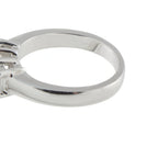 14K white gold ring band with 14K hallmark and prong setting base