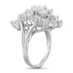 14K White Gold 2.48ct Diamond Cluster Ring