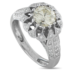 14K White Gold 1.59ct Diamond Halo Ring
