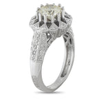 14K White Gold 1.59ct Diamond Halo Ring