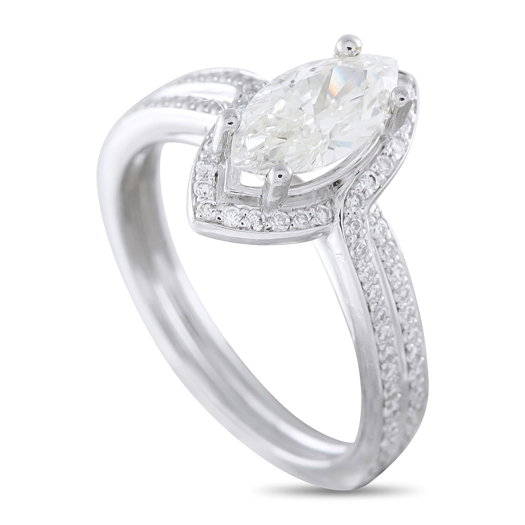 14K White Gold 1.33ct Diamond Halo Ring