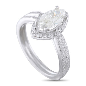 14K White Gold 1.33ct Diamond Halo Ring