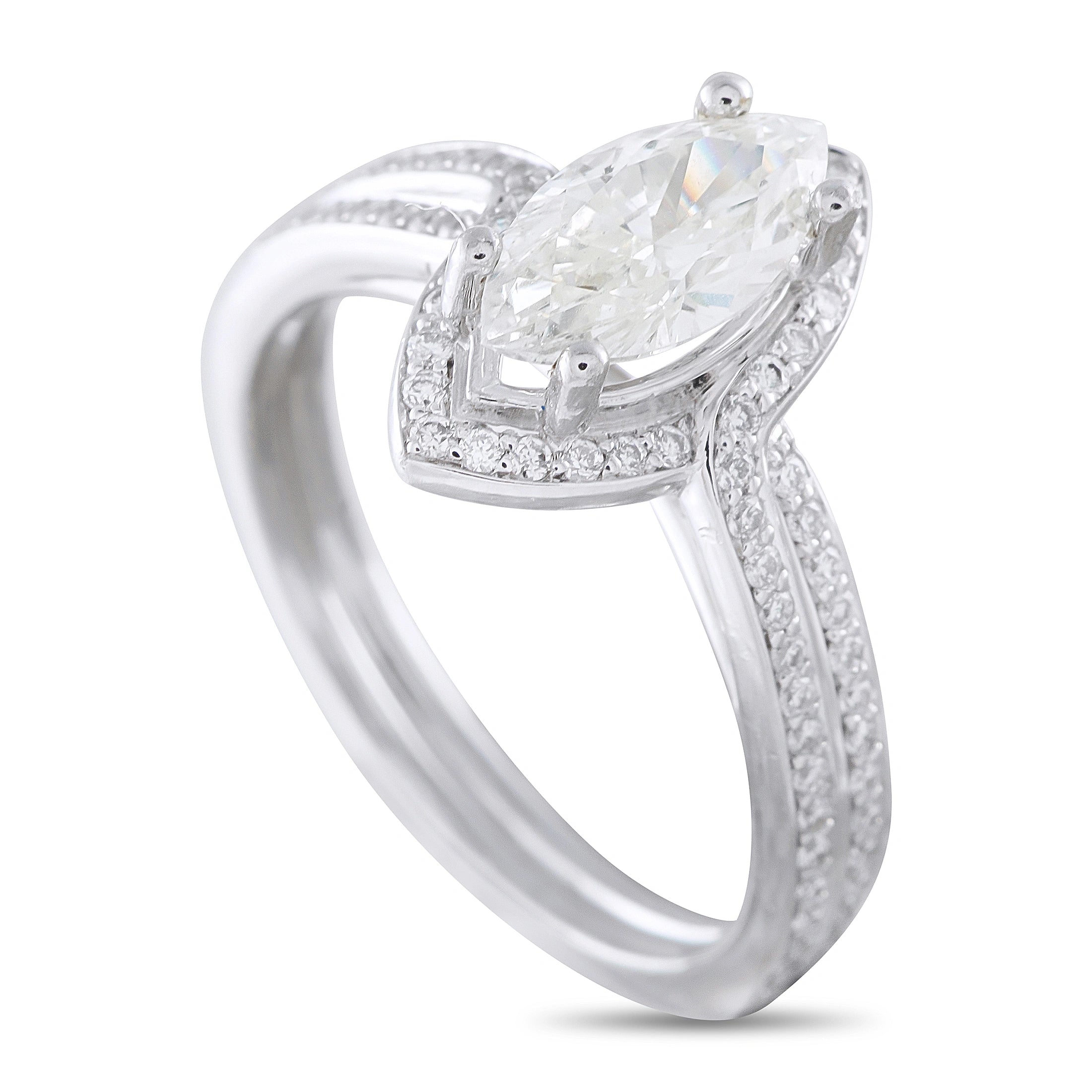14K White Gold 1.33ct Diamond Halo Ring
