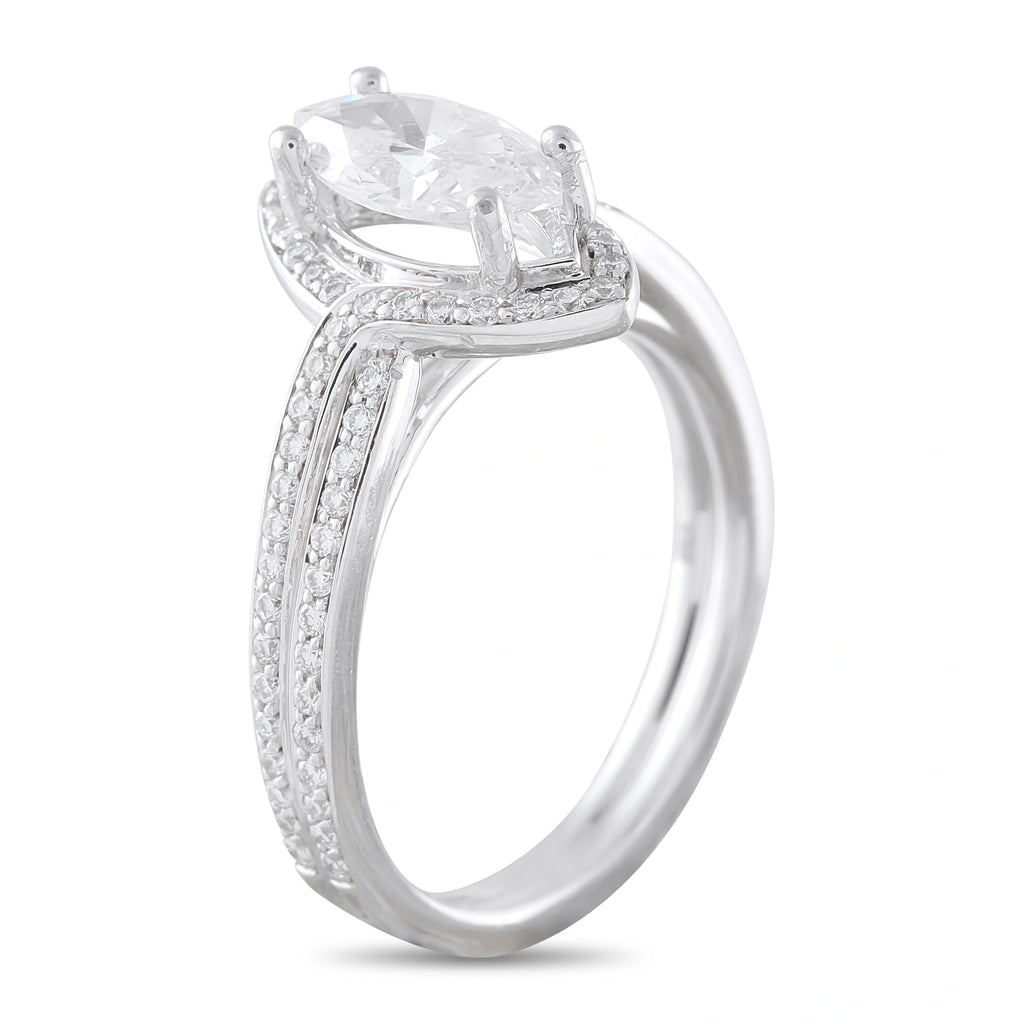 14K White Gold 1.33ct Diamond Halo Ring