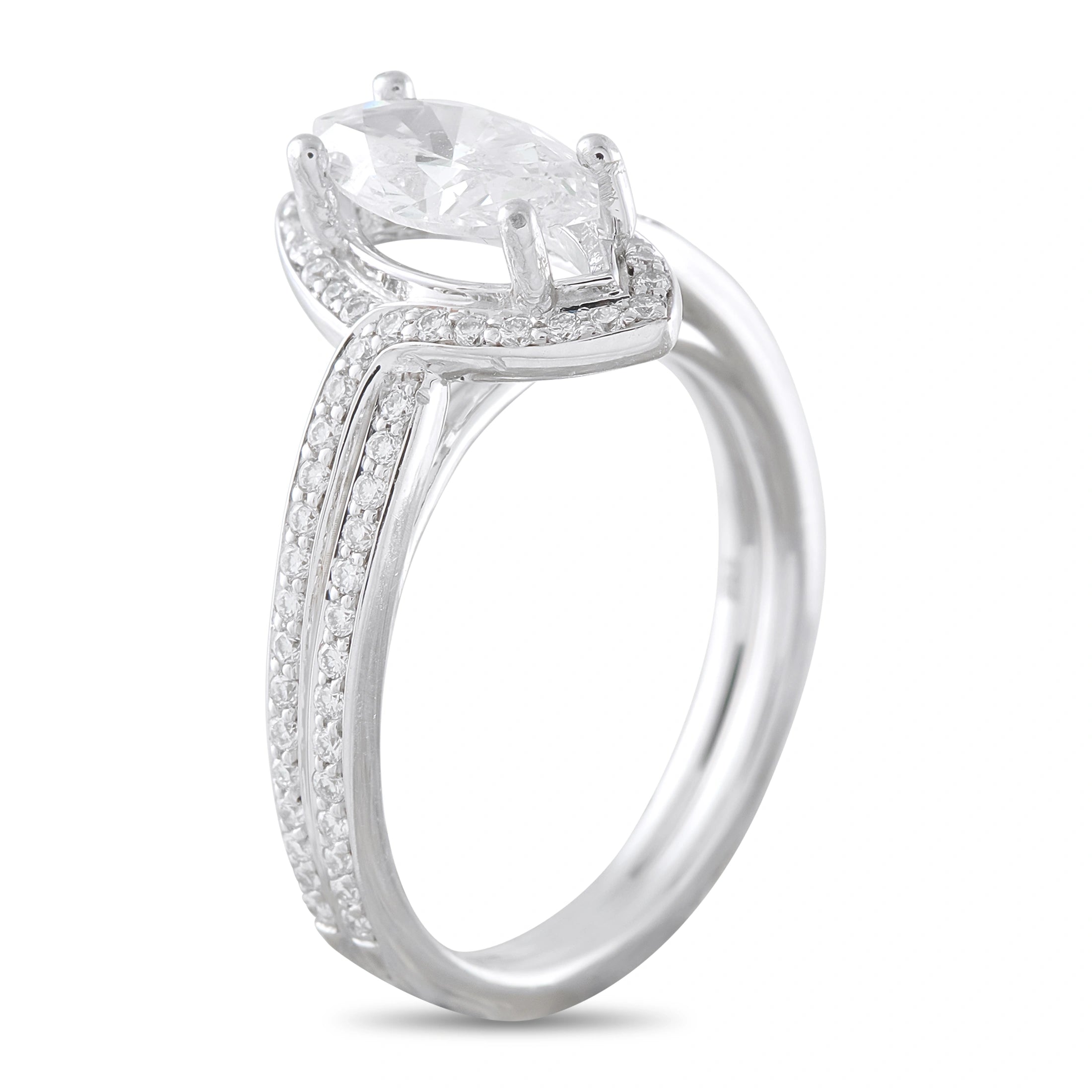 14K White Gold 1.33ct Diamond Halo Ring