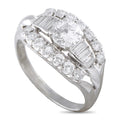 14k white gold diamond ring with oval center stone and round halo detail