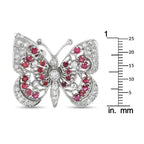 Exclusive 14K White Gold 0.65ct Diamond and Ruby Butterfly Brooch