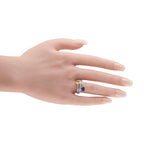 14K White Gold 0.44ct Diamond, Sapphire, and Heliodor Bypass Ring
