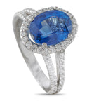 14K White Gold 0.40ct Diamond and Sapphire Ring