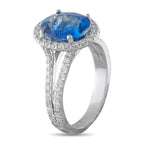 14K White Gold 0.40ct Diamond and Sapphire Ring