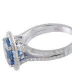 14K White Gold 0.40ct Diamond and Sapphire Ring