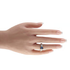 14K White Gold 1.01ct Diamond and Sapphire Ring