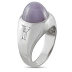 14K White Gold 0.45ct Diamond and Sapphire Ring