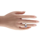 14K White Gold 0.45ct Diamond and Sapphire Ring