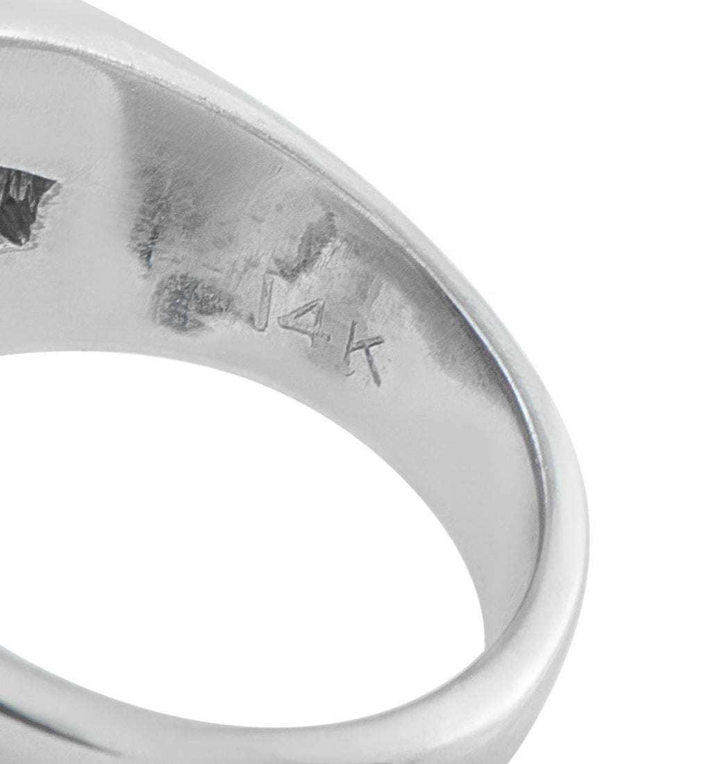 14K White Gold 0.45ct Diamond and Sapphire Ring