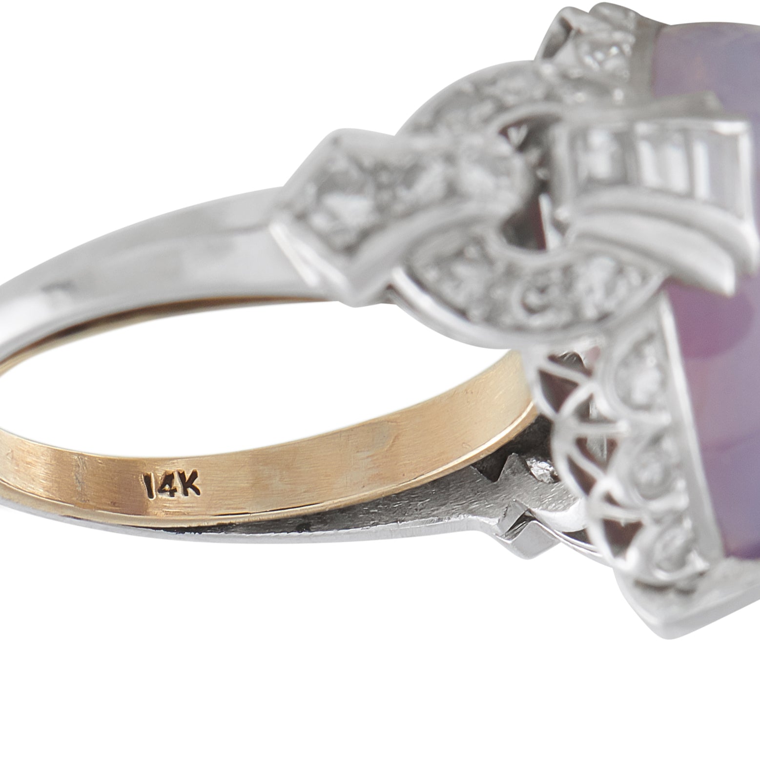 14K White Gold 0.50ct Diamond and Star Sapphire Ring