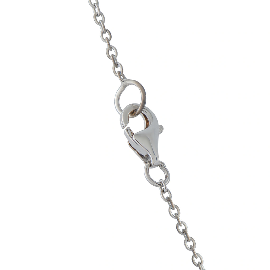 14K White Gold 0.25ct Diamond and Topaz Pendant