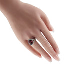 14K White Gold 1.20ct Diamond and Tourmaline Ring