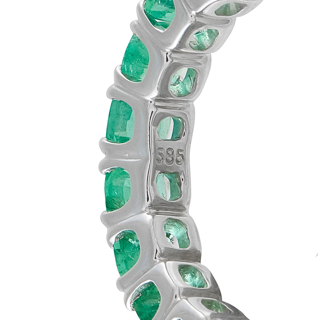 14K White Gold 4.50ct Emerald Eternity Band