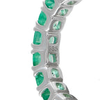 14K White Gold 4.50ct Emerald Eternity Band