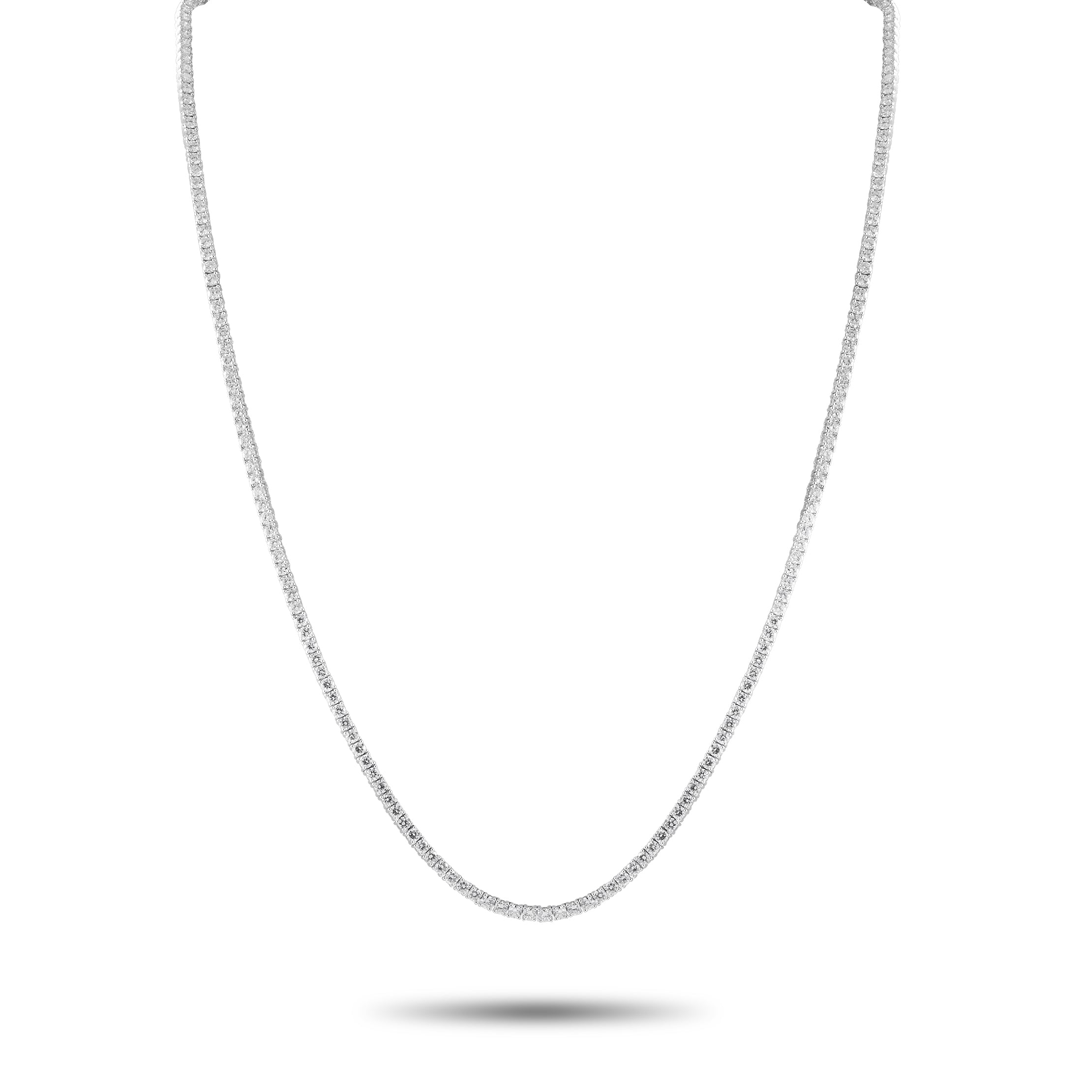 Exclusive 14K White Gold 15.26ct Lab-Grown Diamond Tennis Necklace – Choosing this necklace means getting a versatile piece o