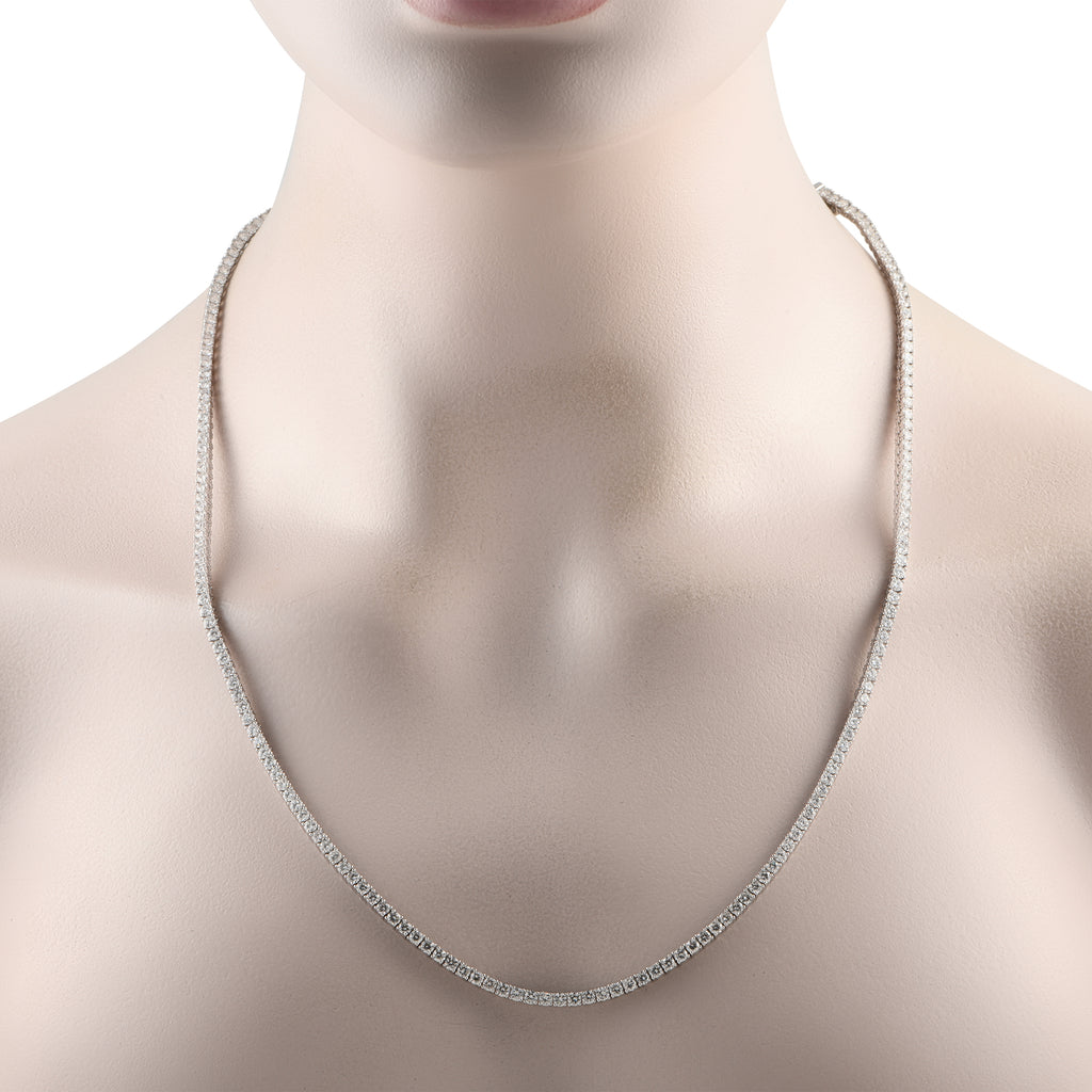 Exclusive 14K White Gold 15.26ct Lab-Grown Diamond Tennis Necklace
