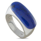 14K White Gold Lapis Lazuli Signet Ring