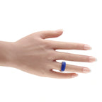 14K White Gold Lapis Lazuli Signet Ring