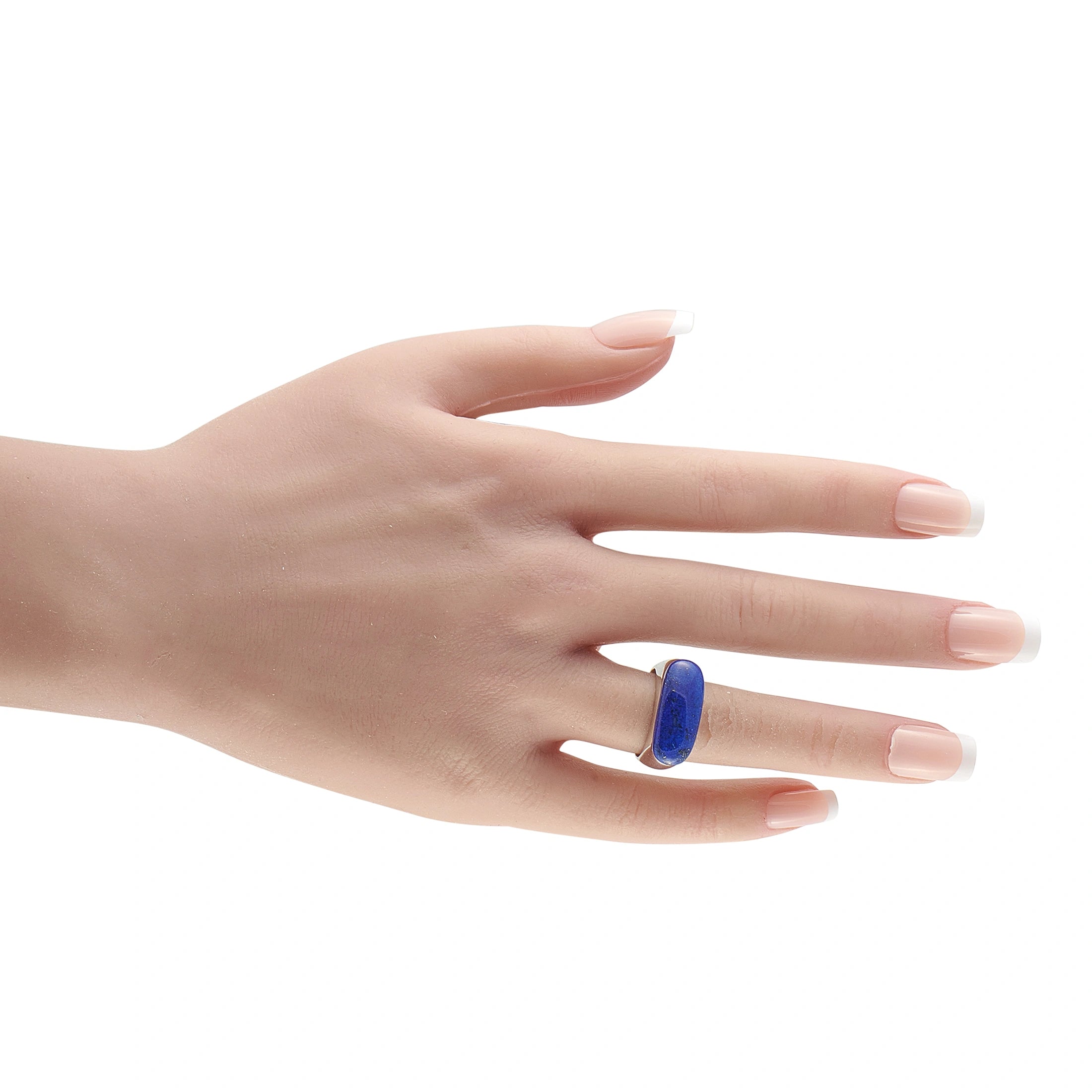 14K White Gold Lapis Lazuli Signet Ring