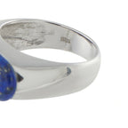 14K White Gold Lapis Lazuli Signet Ring
