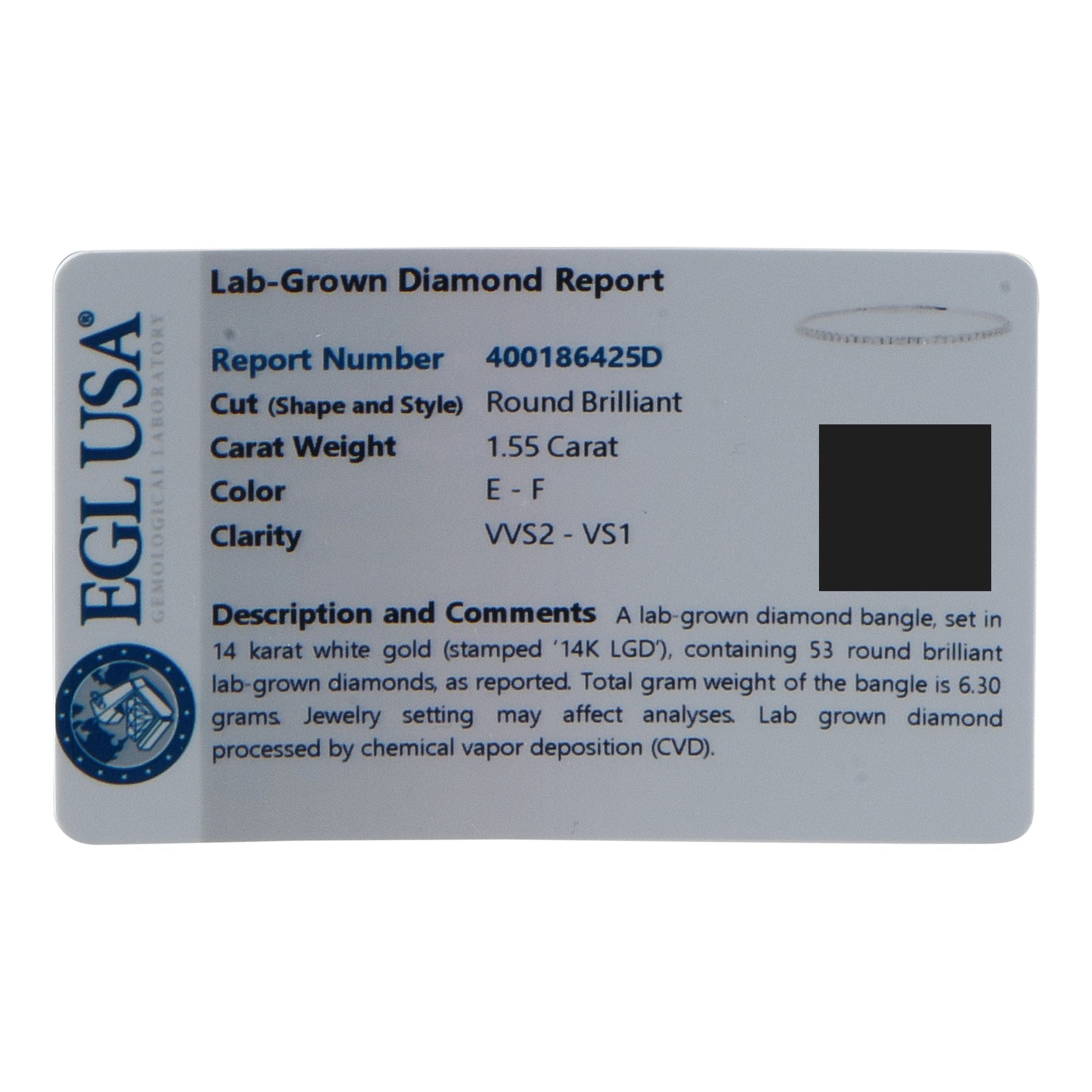 Exclusive 14K White Gold 1.55ct Lab-Grown Diamond Bracelet