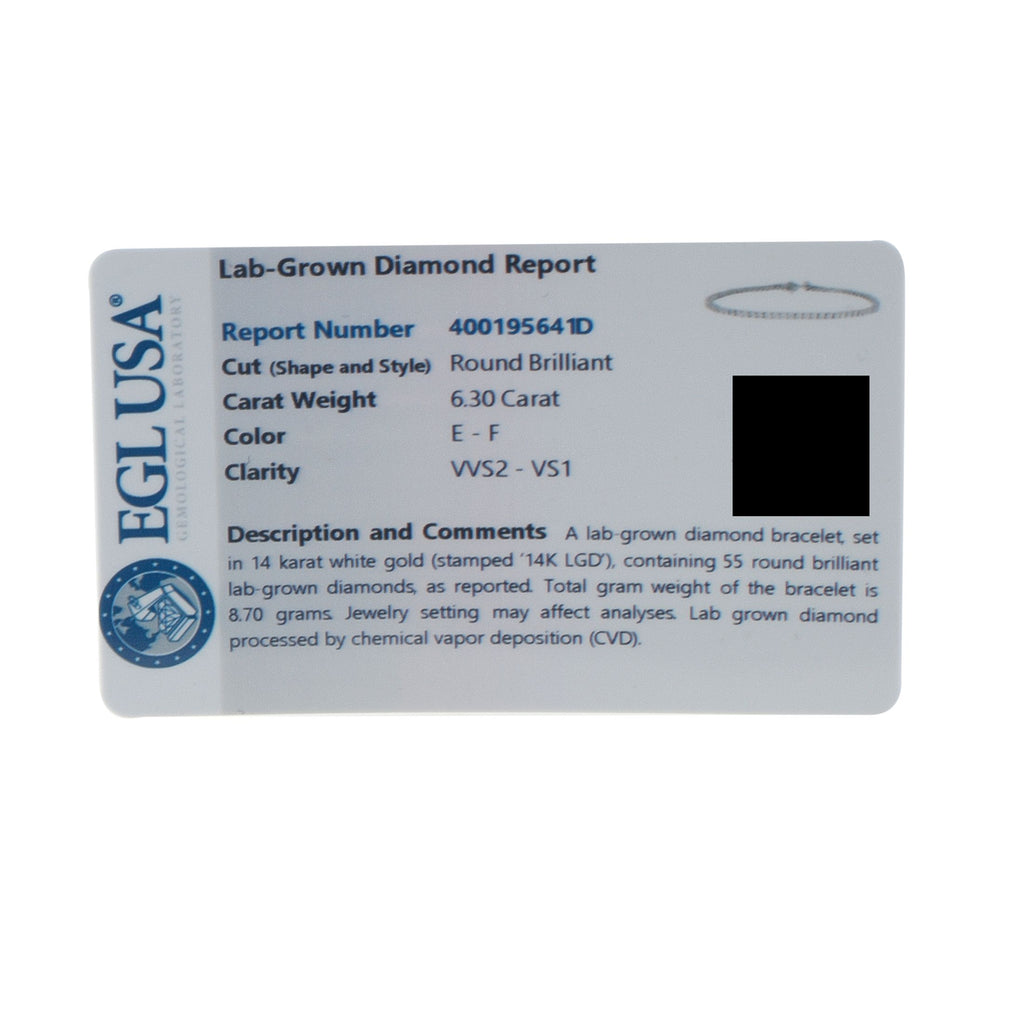 Exclusive 14K White Gold 6.30ct Lab-Grown Diamond Tennis Bracelet